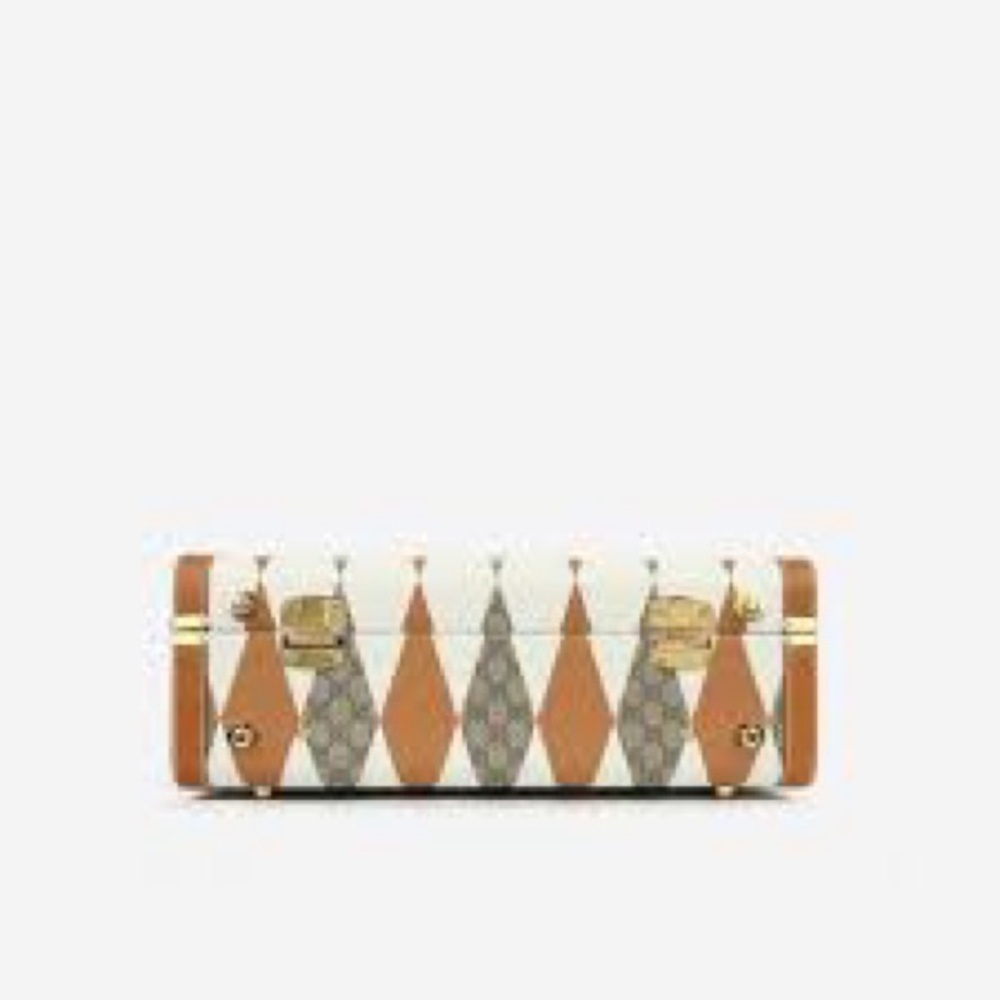 BRAND NEW GUCCI LUGGAGE! Rhombus Beige and ebony GG Supreme canvas Savoy Medium - Picture 15 of 15